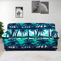 Blue Hibiscus Palm Tree Pattern Print Sofa Cover