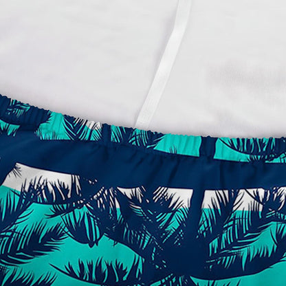 Blue Hibiscus Palm Tree Pattern Print Sofa Cover
