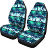 Blue Hibiscus Palm Tree Pattern Print Universal Fit Car Seat Covers