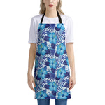 Blue Hibiscus Tropical Pattern Print Apron