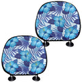 Blue Hibiscus Tropical Pattern Print Car Headrest Covers