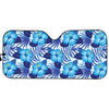 Blue Hibiscus Tropical Pattern Print Car Sun Shade
