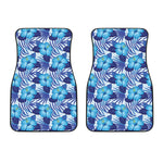 Blue Hibiscus Tropical Pattern Print Front Car Floor Mats