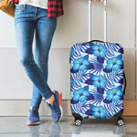 Blue Hibiscus Tropical Pattern Print Luggage Cover