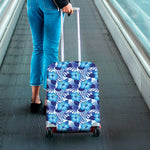 Blue Hibiscus Tropical Pattern Print Luggage Cover