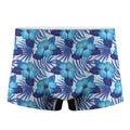 Blue Hibiscus Tropical Pattern Print Men's Boxer Briefs
