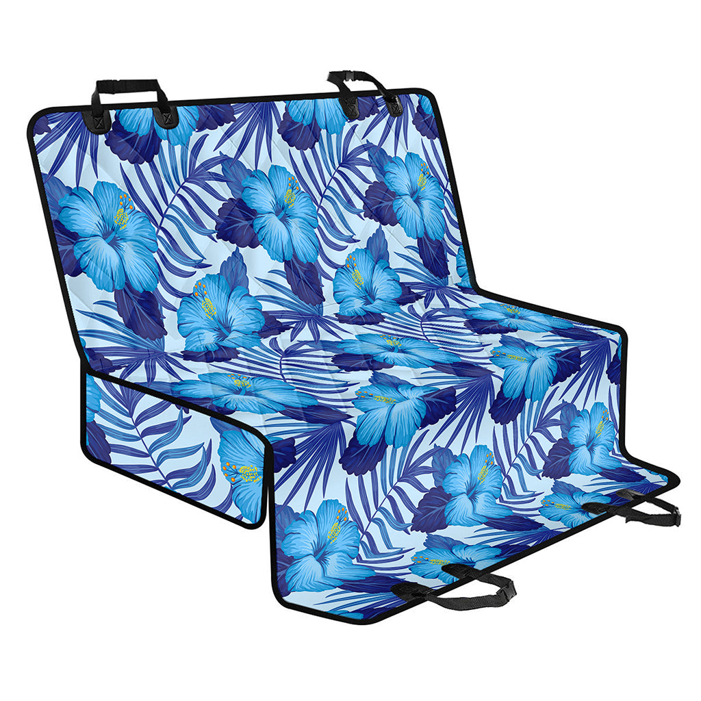 Blue Hibiscus Tropical Pattern Print Pet Car Back Seat Cover