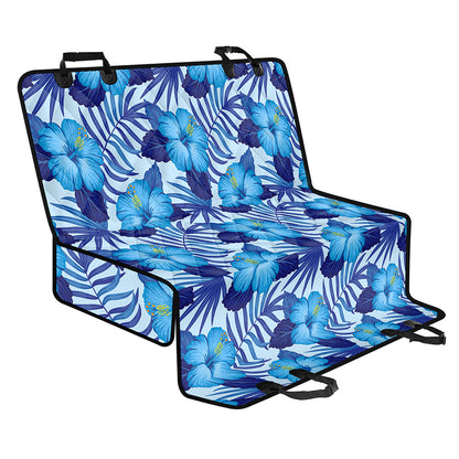 Blue Hibiscus Tropical Pattern Print Pet Car Back Seat Cover