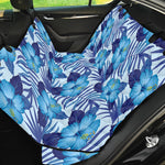 Blue Hibiscus Tropical Pattern Print Pet Car Back Seat Cover