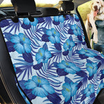 Blue Hibiscus Tropical Pattern Print Pet Car Back Seat Cover