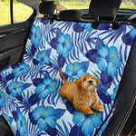 Blue Hibiscus Tropical Pattern Print Pet Car Back Seat Cover