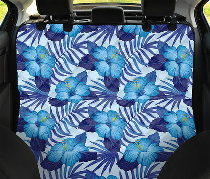 Blue Hibiscus Tropical Pattern Print Pet Car Back Seat Cover