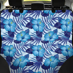 Blue Hibiscus Tropical Pattern Print Pet Car Back Seat Cover