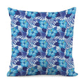 Blue Hibiscus Tropical Pattern Print Pillow Cover