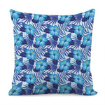 Blue Hibiscus Tropical Pattern Print Pillow Cover