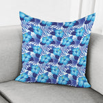 Blue Hibiscus Tropical Pattern Print Pillow Cover
