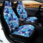 Blue Hibiscus Tropical Pattern Print Universal Fit Car Seat Covers