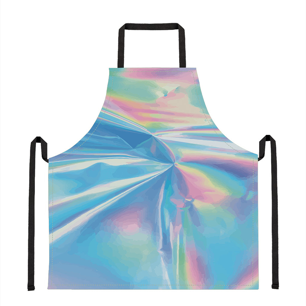 Blue Holographic Print Apron