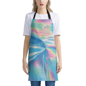 Blue Holographic Print Apron