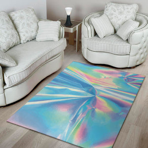 Blue Holographic Print Area Rug