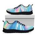 Blue Holographic Print Black Running Shoes