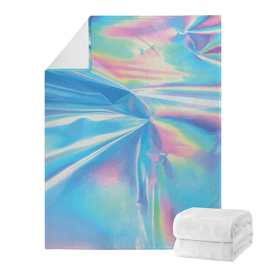 Blue Holographic Print Blanket