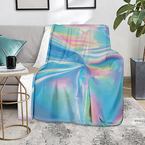 Blue Holographic Print Blanket