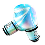 Blue Holographic Print Boxing Gloves