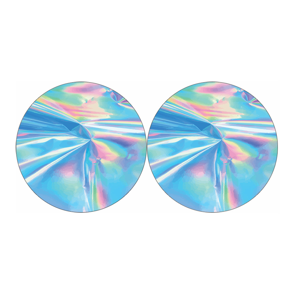 Blue Holographic Print Car Coasters