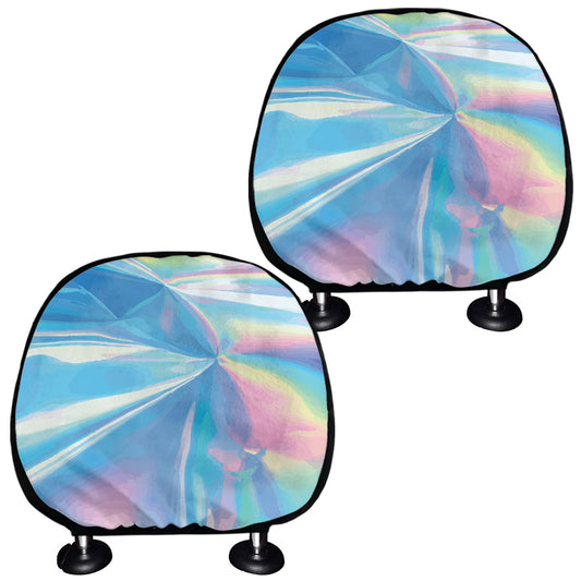 Blue Holographic Print Car Headrest Covers