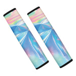 Blue Holographic Print Car Seat Belt Covers