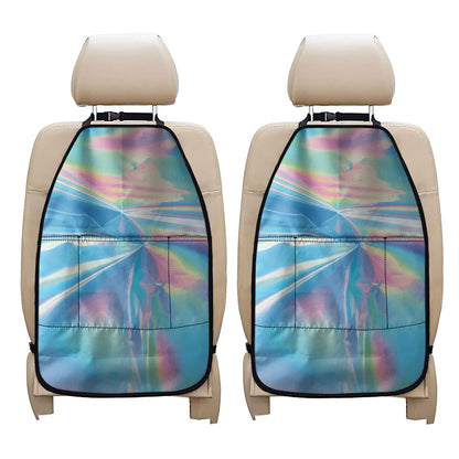 Blue Holographic Print Car Seat Organizers