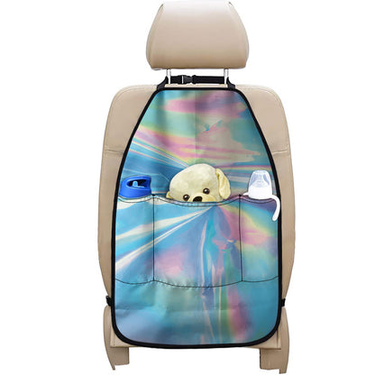 Blue Holographic Print Car Seat Organizers