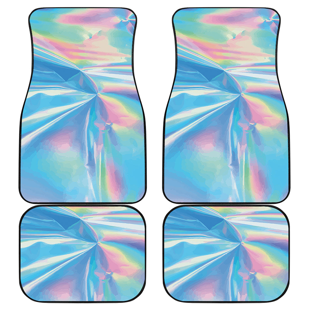 Blue Holographic Print Front and Back Car Floor Mats