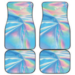 Blue Holographic Print Front and Back Car Floor Mats