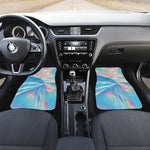 Blue Holographic Print Front and Back Car Floor Mats