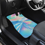 Blue Holographic Print Front and Back Car Floor Mats