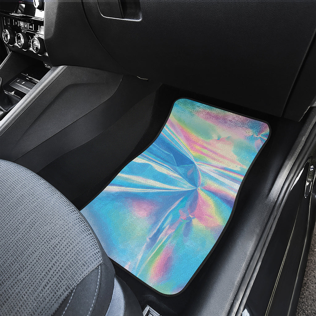 Blue Holographic Print Front Car Floor Mats