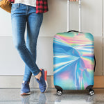 Blue Holographic Print Luggage Cover