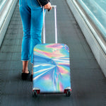 Blue Holographic Print Luggage Cover