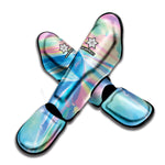 Blue Holographic Print Muay Thai Shin Guard