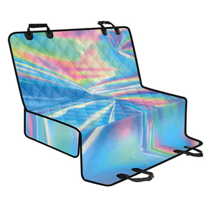 Blue Holographic Print Pet Car Back Seat Cover