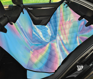 Blue Holographic Print Pet Car Back Seat Cover