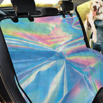 Blue Holographic Print Pet Car Back Seat Cover