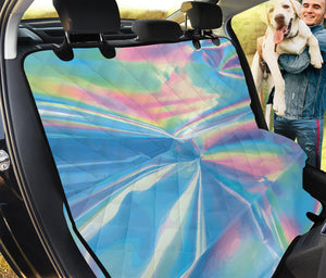 Blue Holographic Print Pet Car Back Seat Cover