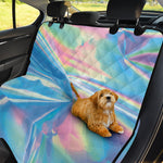 Blue Holographic Print Pet Car Back Seat Cover