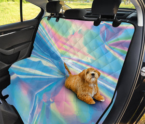 Blue Holographic Print Pet Car Back Seat Cover