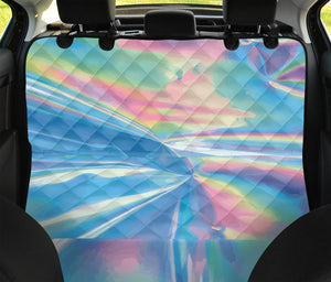 Blue Holographic Print Pet Car Back Seat Cover