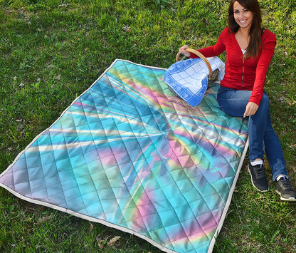 Blue Holographic Print Quilt