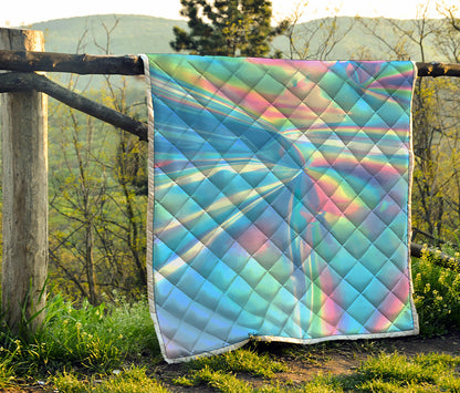 Blue Holographic Print Quilt